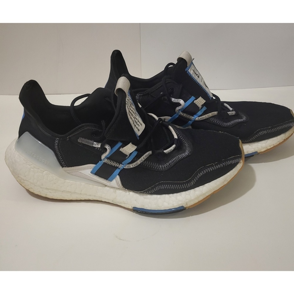 Adidas Parley x Utra Boost 22 Men's Running Shoes Black/White/Blue Trim Size10